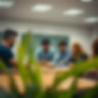 Collaborative Learning Environment Students engaging in a collaborative project in a classroom