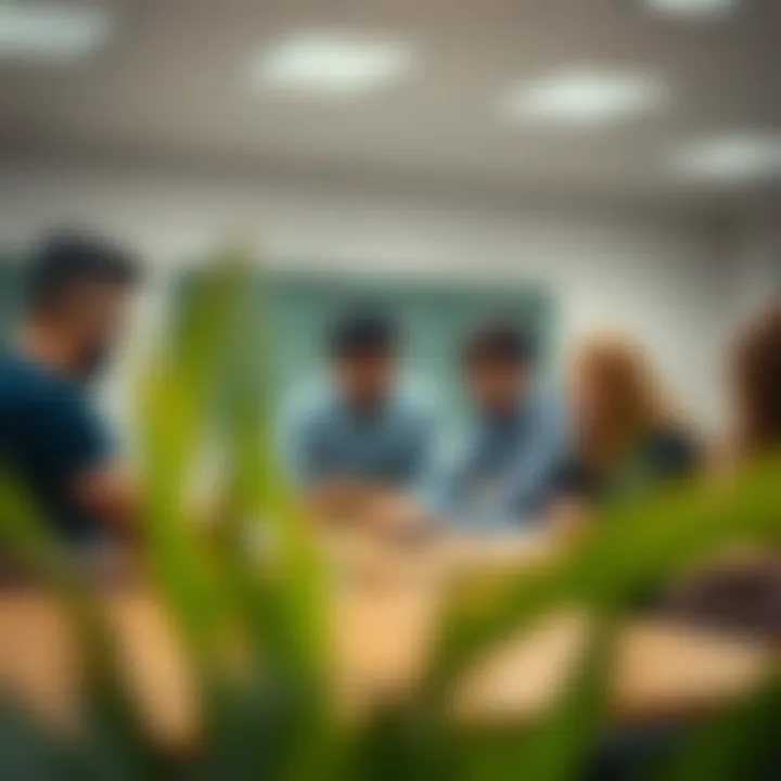 Collaborative Learning Environment Students engaging in a collaborative project in a classroom