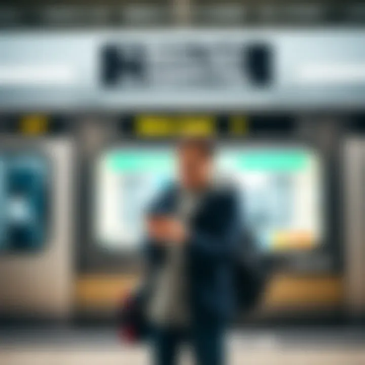 A commuter using the RTA Metro Card at a station