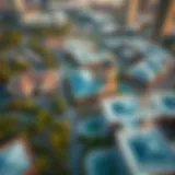 Aerial view of Dubai educational institutions