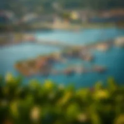 Aerial view of Creek Harbor showcasing its stunning waterfront