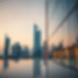 Stunning architectural view of DIB Onyx Tower reflecting Dubai's skyline
