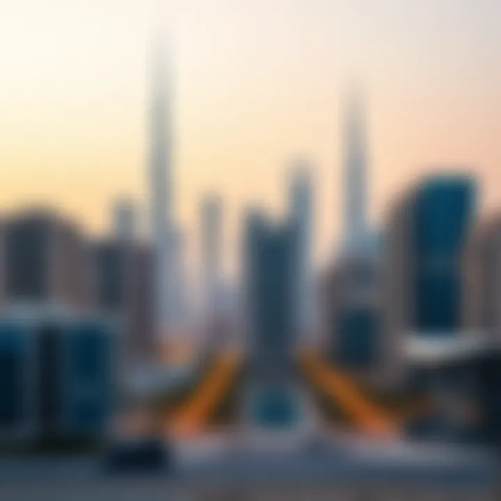 Dubai Real Estate Landscape Dubai skyline with real estate properties