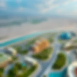 Aerial view of Arjan showcasing its vibrant landscape and architecture