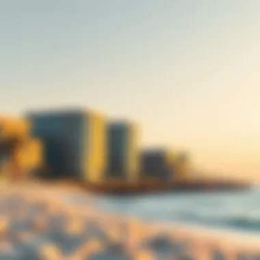 Beachfront and Modern Architecture Beautiful beachfront with modern architecture juxtaposed against the sea