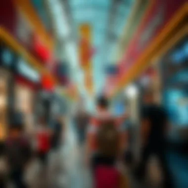 Vibrant Shopping Atmosphere Shopping experience inside Cityland Mall during peak hours