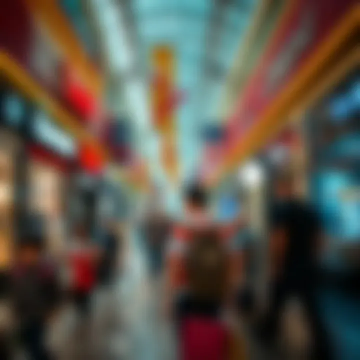 Vibrant Shopping Atmosphere Shopping experience inside Cityland Mall during peak hours