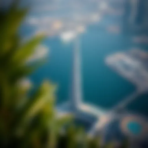 Aerial Perspective of Dubai Creek Tower Aerial view of Dubai Creek Tower showcasing its impressive height