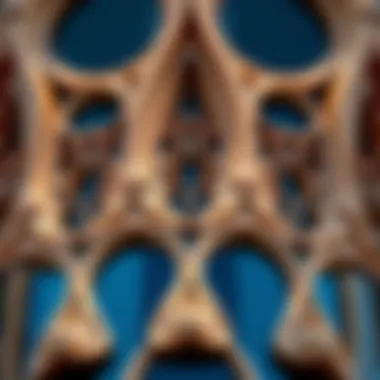Intricate Facade Details of Dubai Creek Tower Close-up of architectural details on Dubai Creek Tower's facade