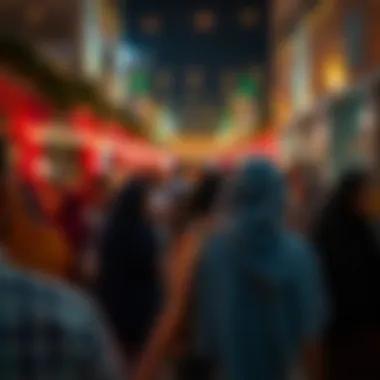 Community Gathering in Ramadan Vibrant community gathering celebrating Ramadan traditions