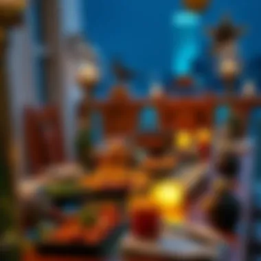 Iftar Table with Culinary Delights Traditional Iftar table showcasing diverse culinary delights