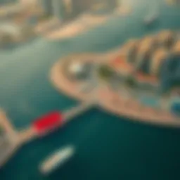 Aerial view of Abra Dubai showcasing the waterway