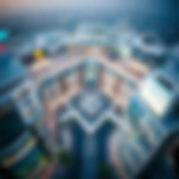 Aerial view of Mega Mall showcasing its stunning architecture