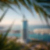 Aerial View of Palm Tower Aerial view of Palm Tower showcasing its unique architectural design