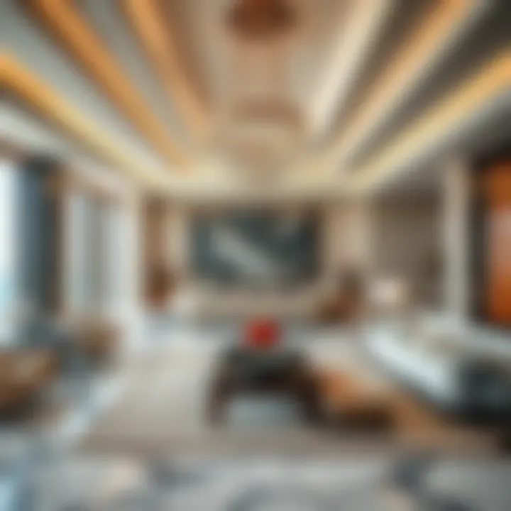 Luxurious Interior of Palm Tower Luxurious interior of the Palm Tower highlighting opulent amenities