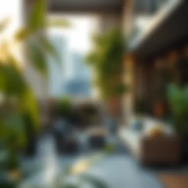 Urban Oasis: Outdoor Space Tranquil outdoor space of a studio flat emphasizing urban lifestyle