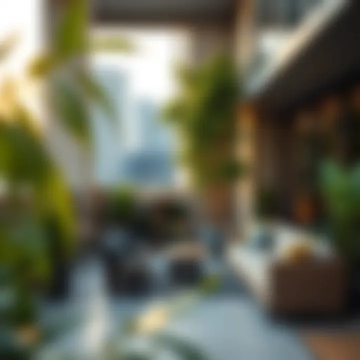 Urban Oasis: Outdoor Space Tranquil outdoor space of a studio flat emphasizing urban lifestyle