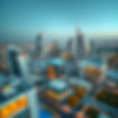 Aerial View of Tecom Dubai Aerial view of Tecom Dubai showcasing modern architecture