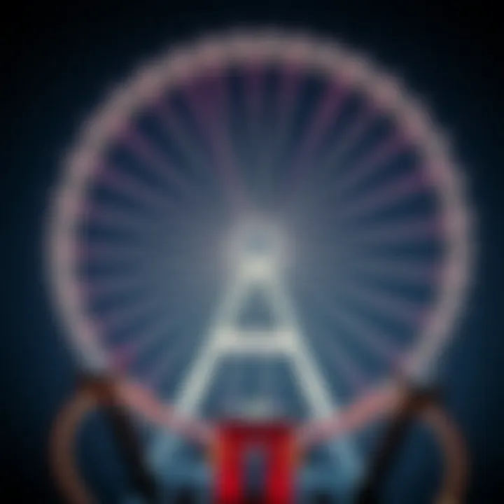 Aerial Perspective of Architectural Marvel Aerial view of the Dubai Wheel showcasing its innovative design