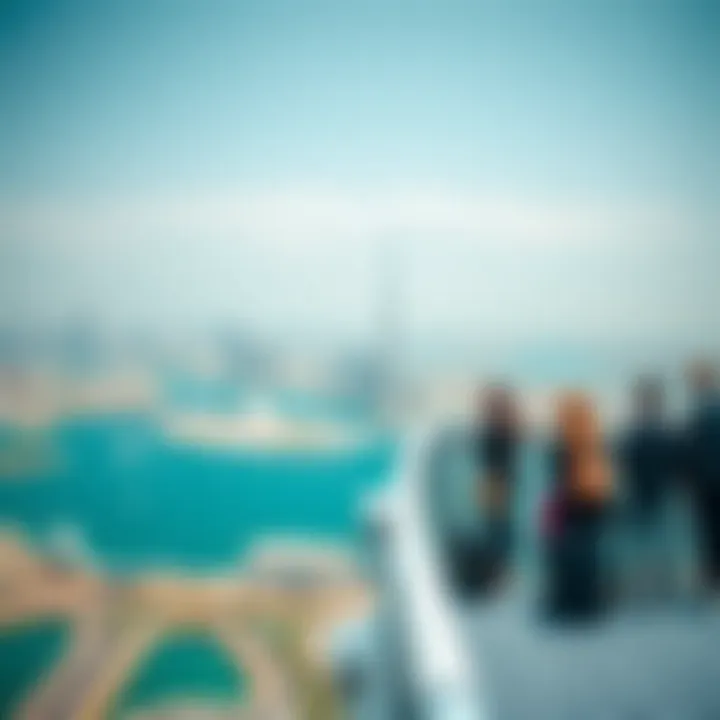 Visitor Experience atop the Dubai Wheel Visitors enjoying the view from the top of the Dubai Wheel