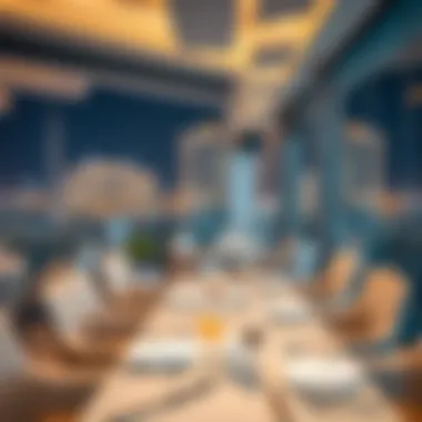 Elegant Dining Overlooking the Marina Elegant dining setting overlooking the marina