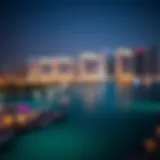 The vibrant skyline of Dubai Marina at night