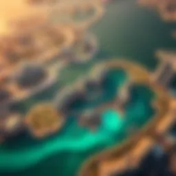 Aerial view of Palm Jumeirah showcasing its unique design