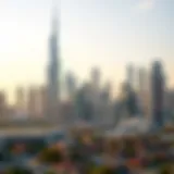 A vibrant skyline view of Dubai showcasing iconic buildings