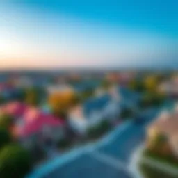 Aerial view of Villanova community showcasing its unique architecture