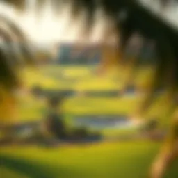 Panoramic view of the lush golf course at Emirates Golf Club