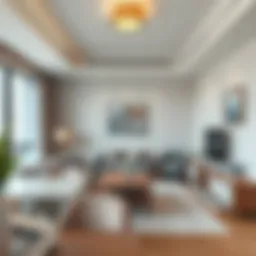 Stylish interior of a two-bedroom apartment in Al Qusais