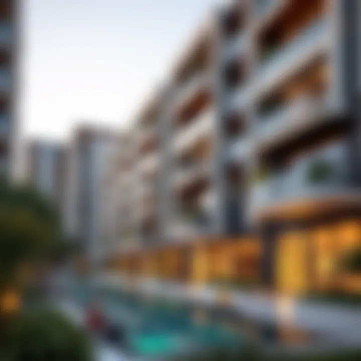 Modern architectural design of luxury apartments in Dubai