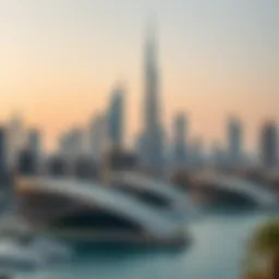 Scenic view of Dubai skyline showcasing luxury properties