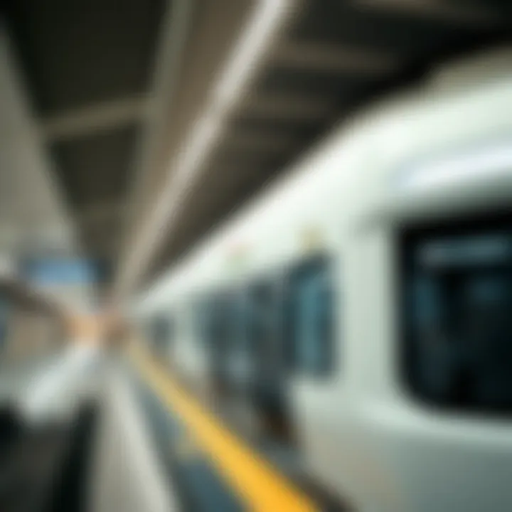 Interior of a Dubai Metro station showing modern design