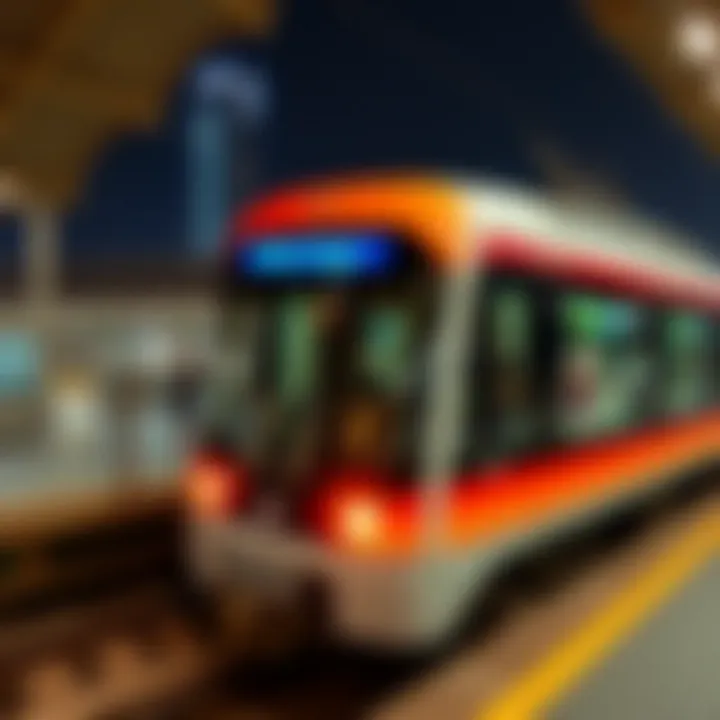 Dubai Metro train approaching the station