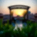 Panoramic view of Souk Madinat Jumeirah at sunset