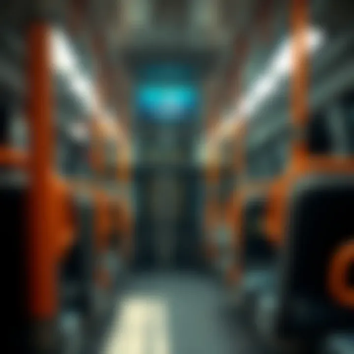 Public Transport: Modern Bus Interior Interior of a modern bus showcasing public transport options