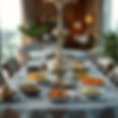 Iftar Table Set with Traditional Dishes An inviting table set for Iftar featuring traditional dishes.