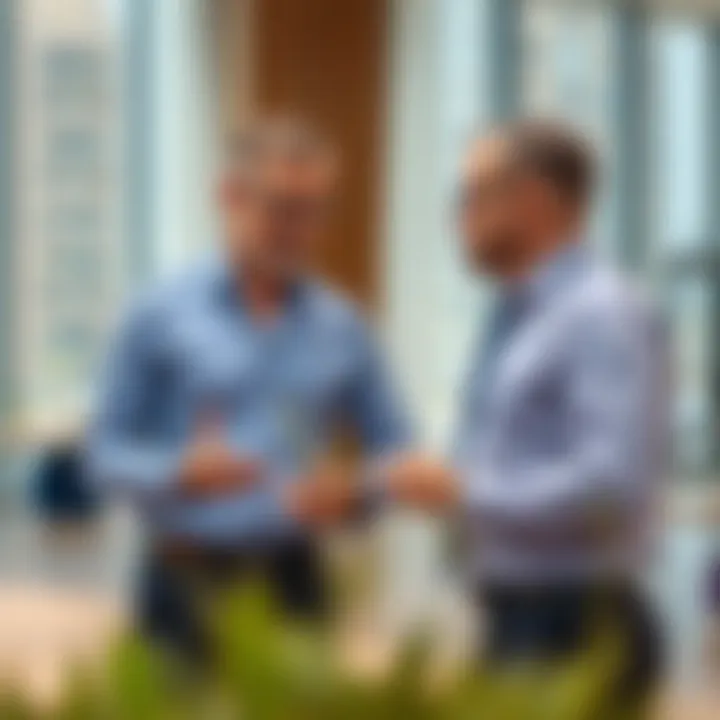 Expert Consultation in Dubai's Real Estate Market Real estate agent discussing opportunities with a client
