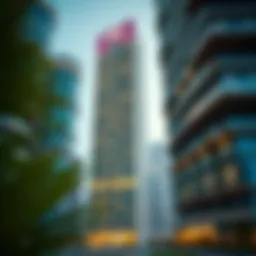 Exterior view of Sparkle Towers showcasing its unique design