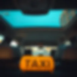 Interior view of a Dubai taxi