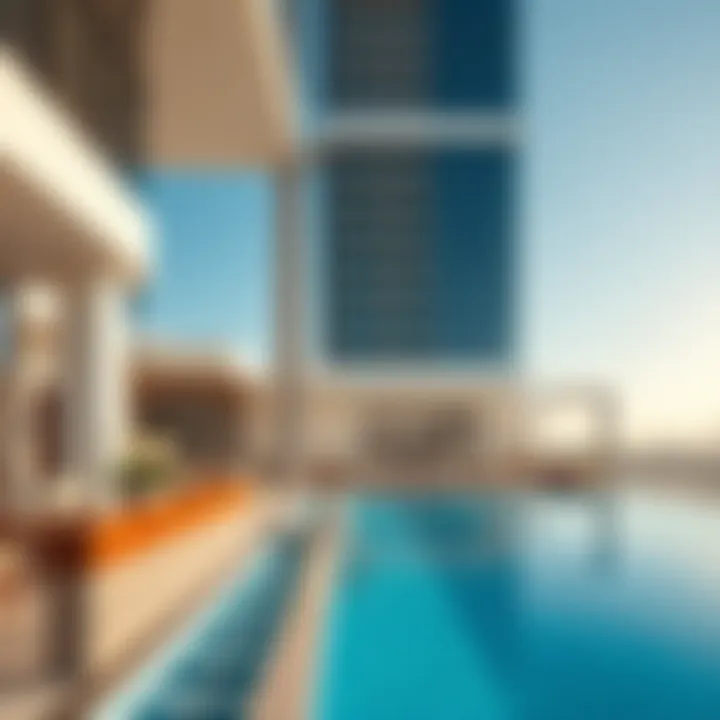 Luxurious Leisure Amenities at The8 Dubai Exclusive leisure amenities at The8 Dubai featuring a pool and lounge area