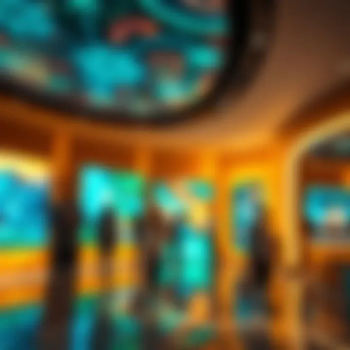 Immersive customer interaction area with digital displays