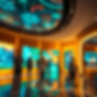 Customer Engagement at Wasl Experience Center Immersive customer interaction area with digital displays